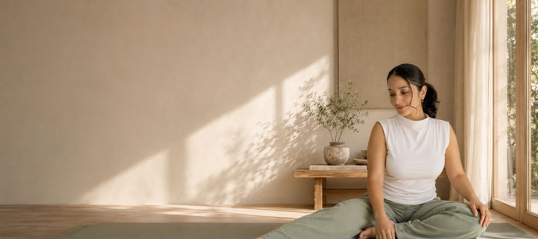 Práctica de yoga en silencio